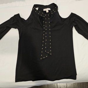 Michael Kors Women Top Off Shoulder Top, Black, Small